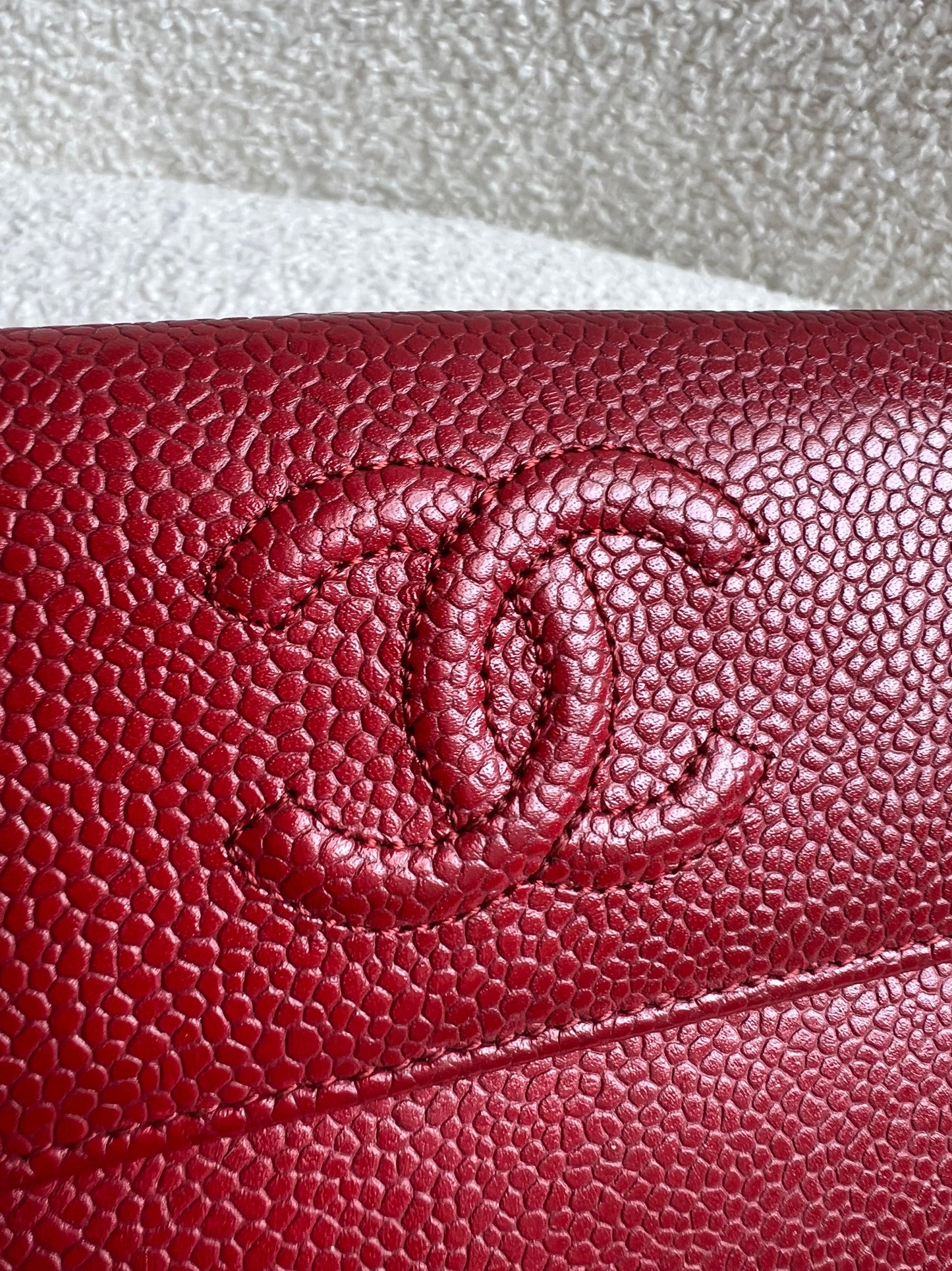 Chanel Red Caviar Timeless Large Flap Wallet