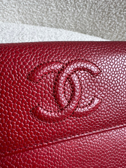 Chanel Red Caviar Timeless Large Flap Wallet