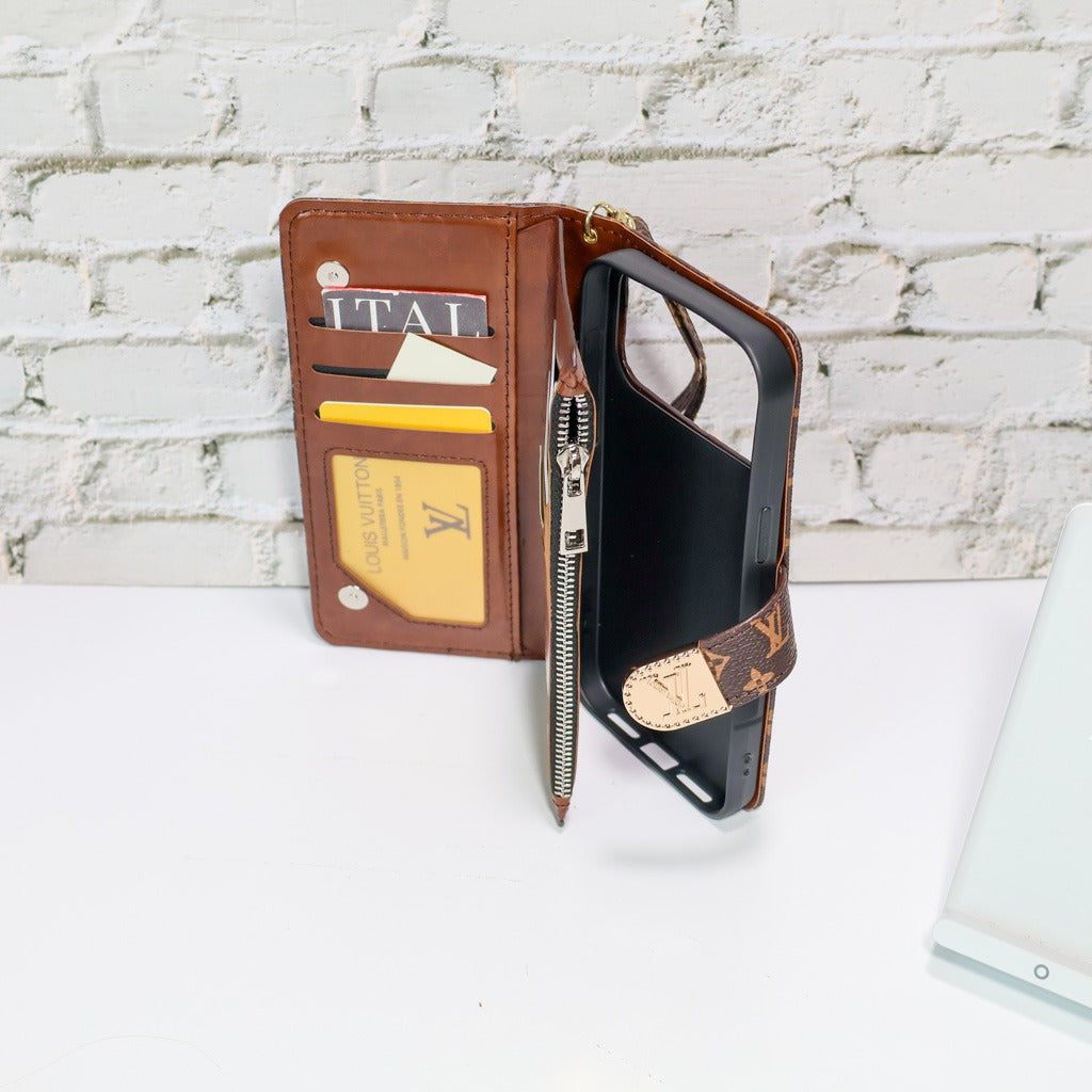 4 Color Zippered Wallet Phone Case for iPhone Series