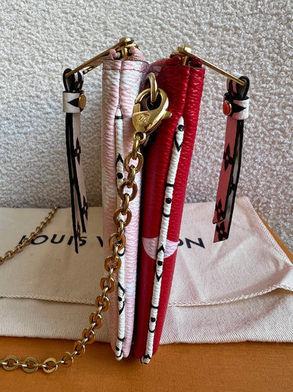 Louis Vuitton Double Zip Pochette Red Giant Monogram Jungle (RRP £1250)