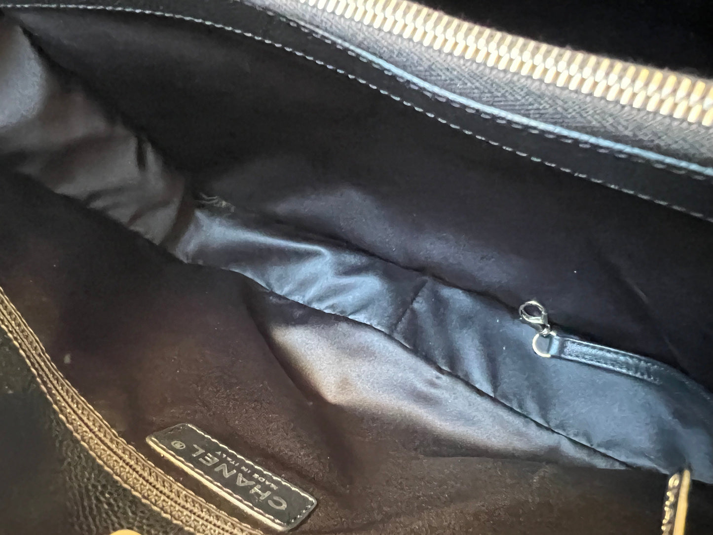 Chanel Black Caviar Grand Shopper Tote (GST) Silver Hardware