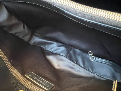 Chanel Black Caviar Grand Shopper Tote (GST) Silver Hardware