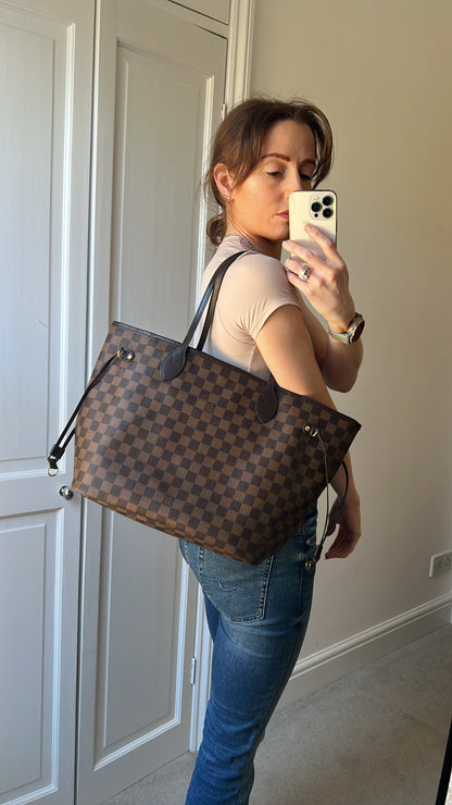 Louis Vuitton Neverfull MM Damier Ebene Rose Ballerine (RRP £1430)