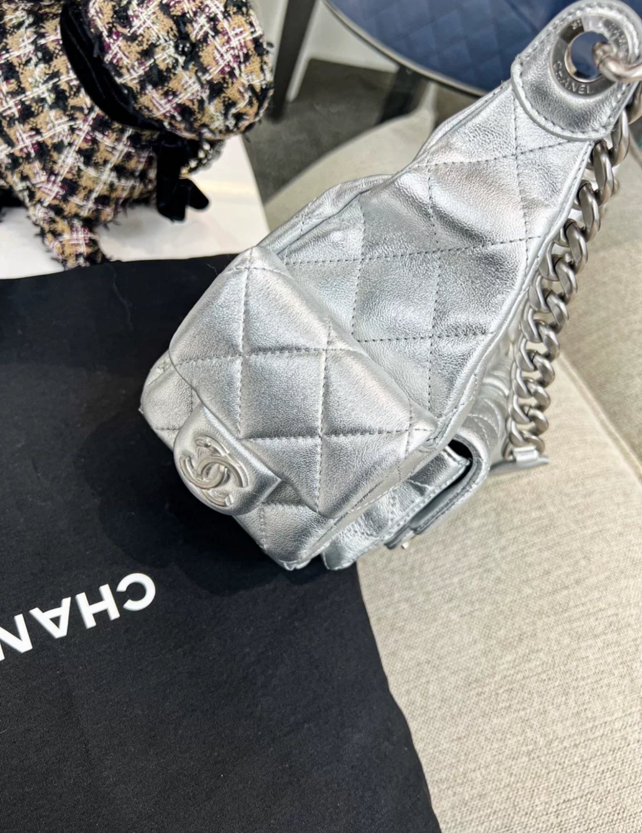 Chanel 25C Metallic Hobo Shoulder Bag