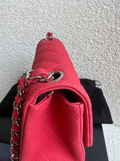 Chanel Square Mini Classic Flap in Coral Red Suede Caviar