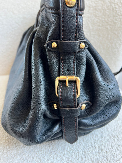 Louis Vuitton Black Monogram Mahina Leather Shoulder Bag