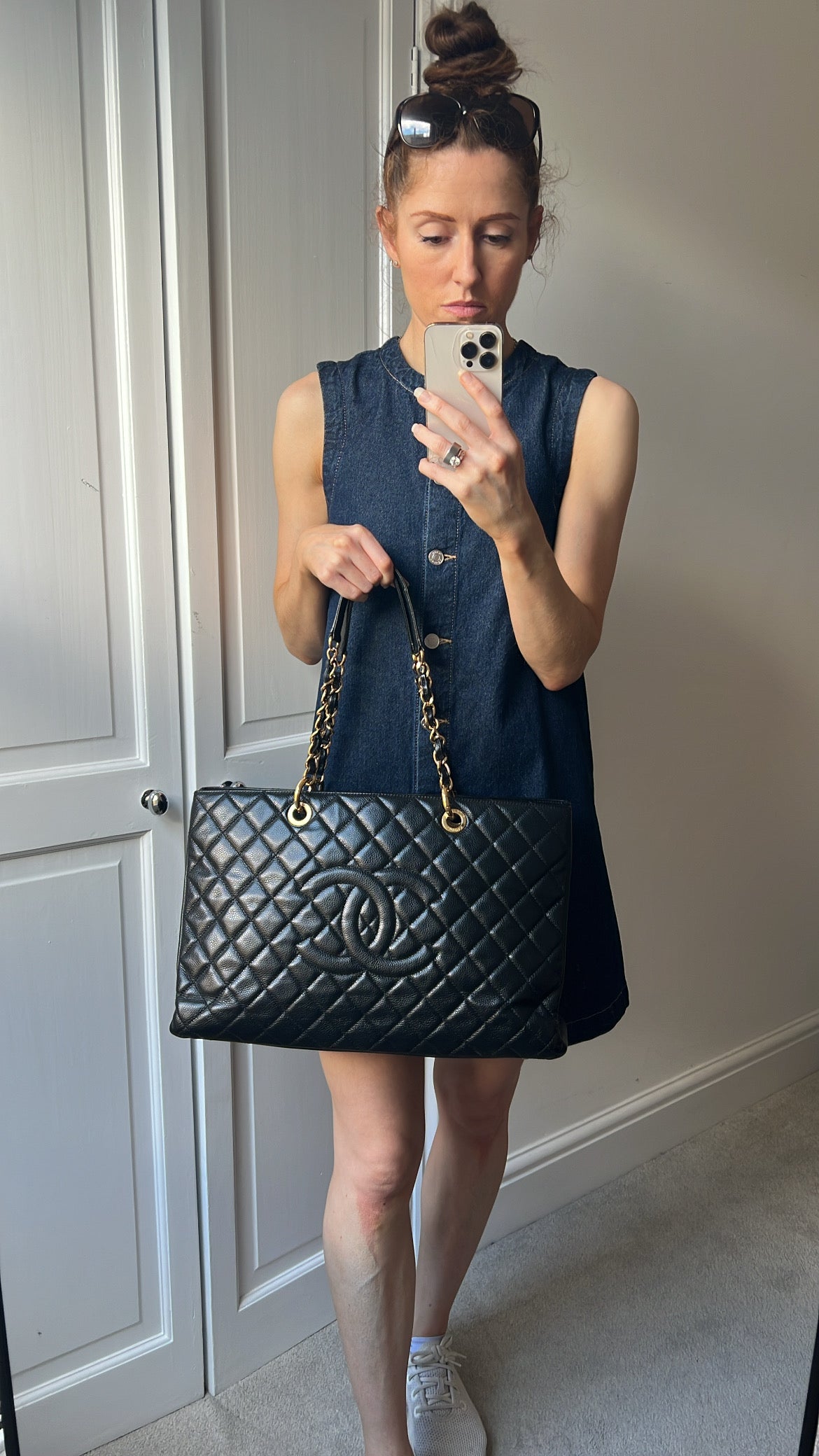Chanel XL Black Caviar Grand Shopper Tote Gold Hardware (GST)