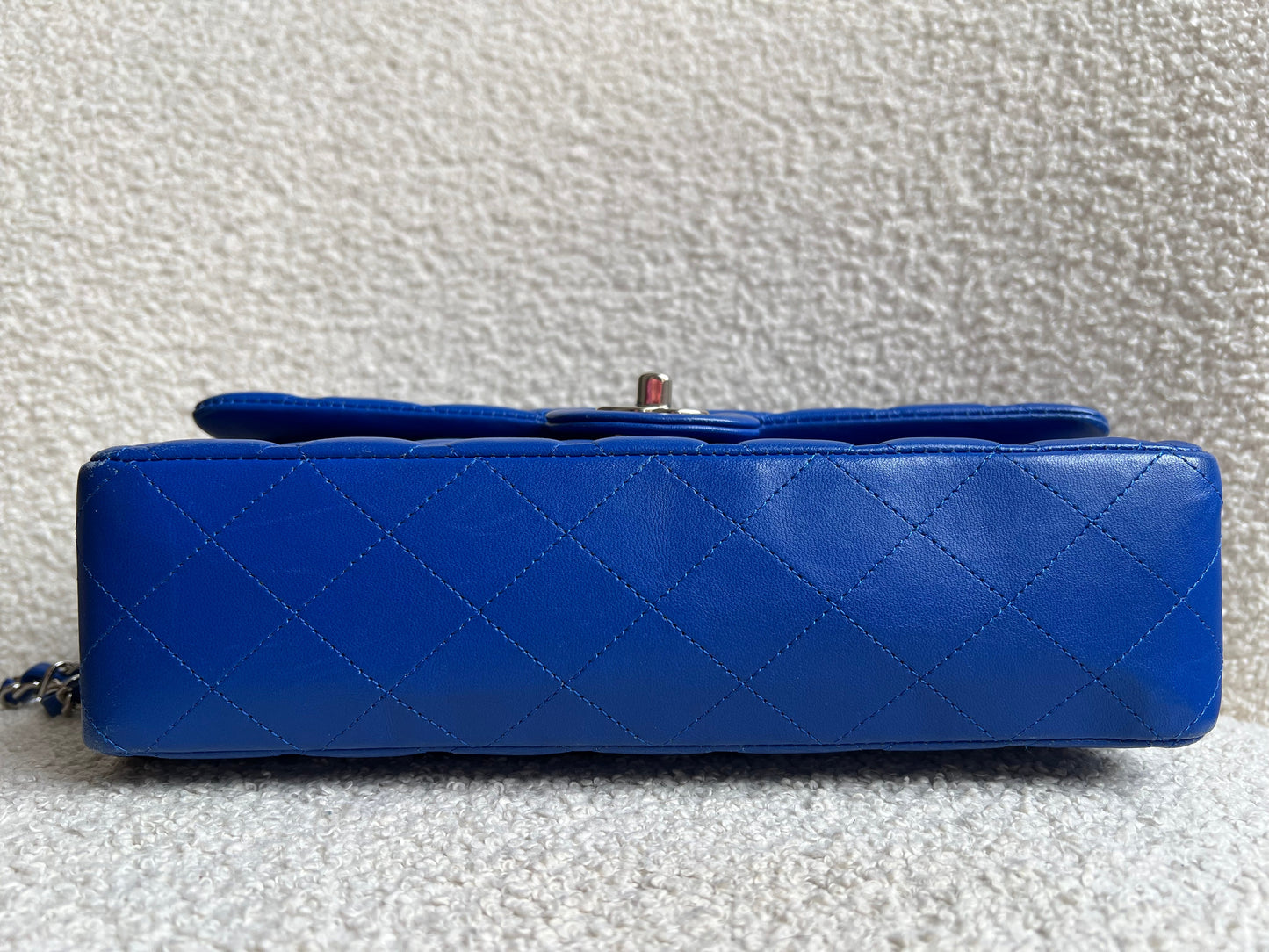 Chanel Medium Classic Flap in Cobalt Blue Lambskin with silver hardware (RRP £9090)