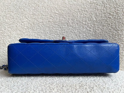 Chanel Medium Classic Flap in Cobalt Blue Lambskin with silver hardware (RRP £9090)