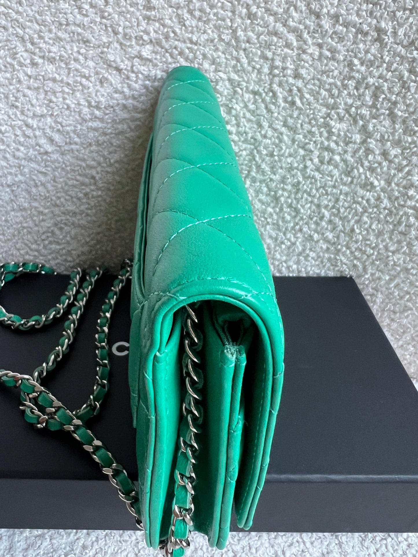 Chanel Turquoise Lambskin Wallet on Chain (RRP £2,930)