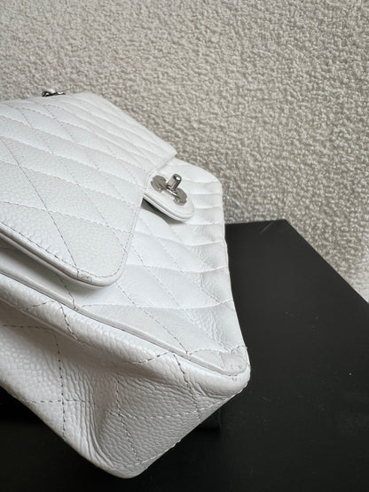 Chanel Medium Classic Flap in White Caviar (RRP £9090)
