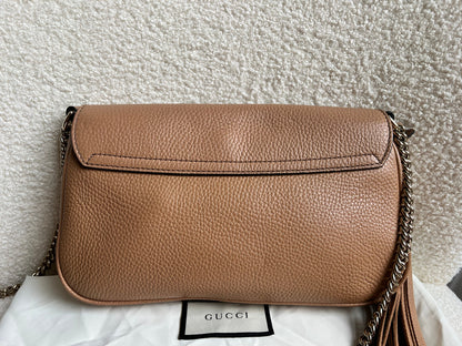 Gucci Beige Soho Chain Crossbody Flap Bag