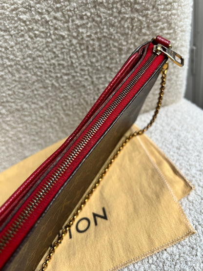 Louis Vuitton Red and Monogram Pallas Pochette