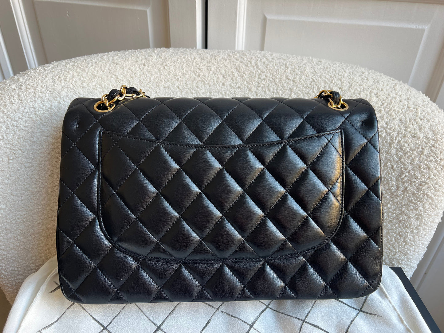Chanel Jumbo Classic Flap in Black Lambskin Gold Hardware (RRP £9,830)