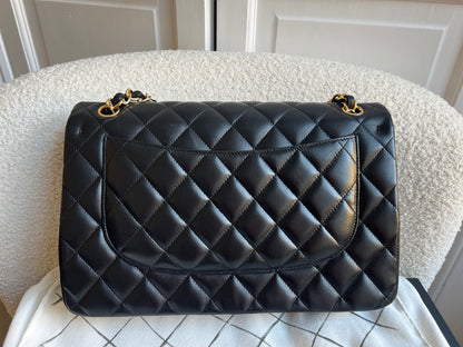 Chanel Jumbo Classic Flap in Black Lambskin Gold Hardware (RRP £9,830)