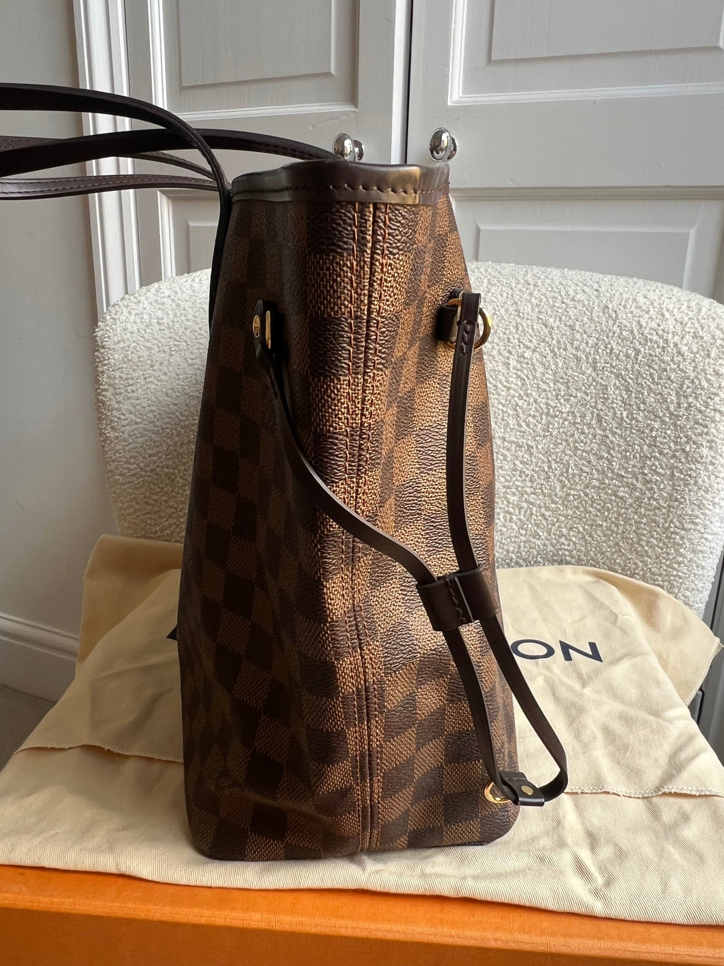 Louis Vuitton Neverfull MM Damier Ebene Rose Ballerine (RRP £1470)