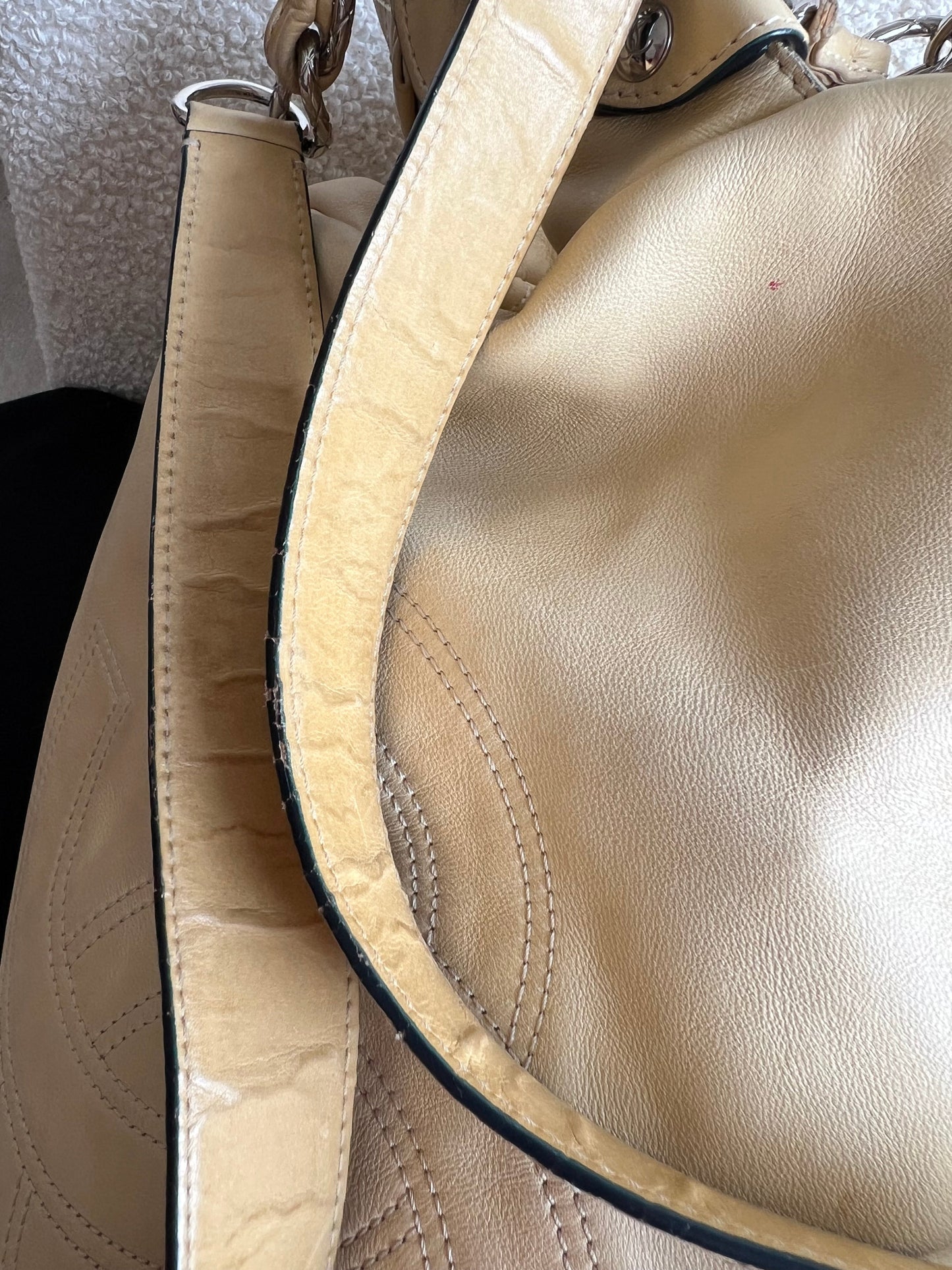 Chanel Beige Edgy Lambskin Large Hobo