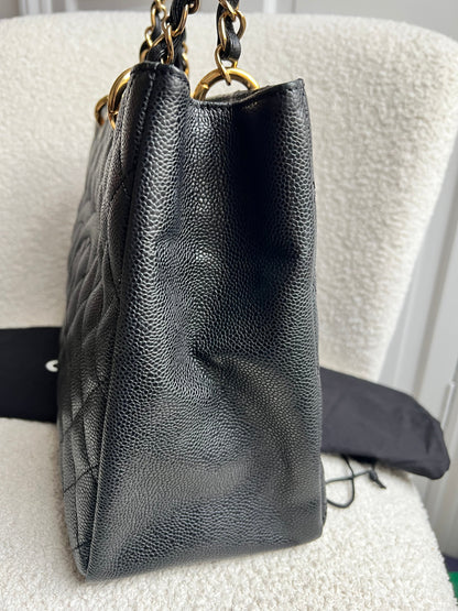 Chanel Black Caviar Grand Shopper Tote Gold Hardware (GST)