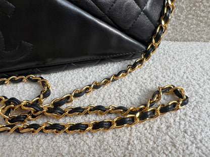 Chanel Vintage Black Lambskin Camera Bag with 24k Gold Hardware