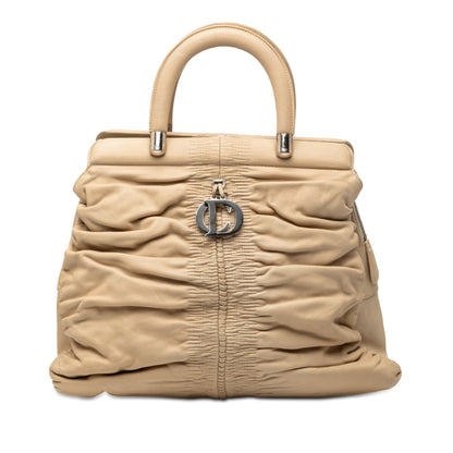 Beige Dior Lambskin Karenina Frame Bag