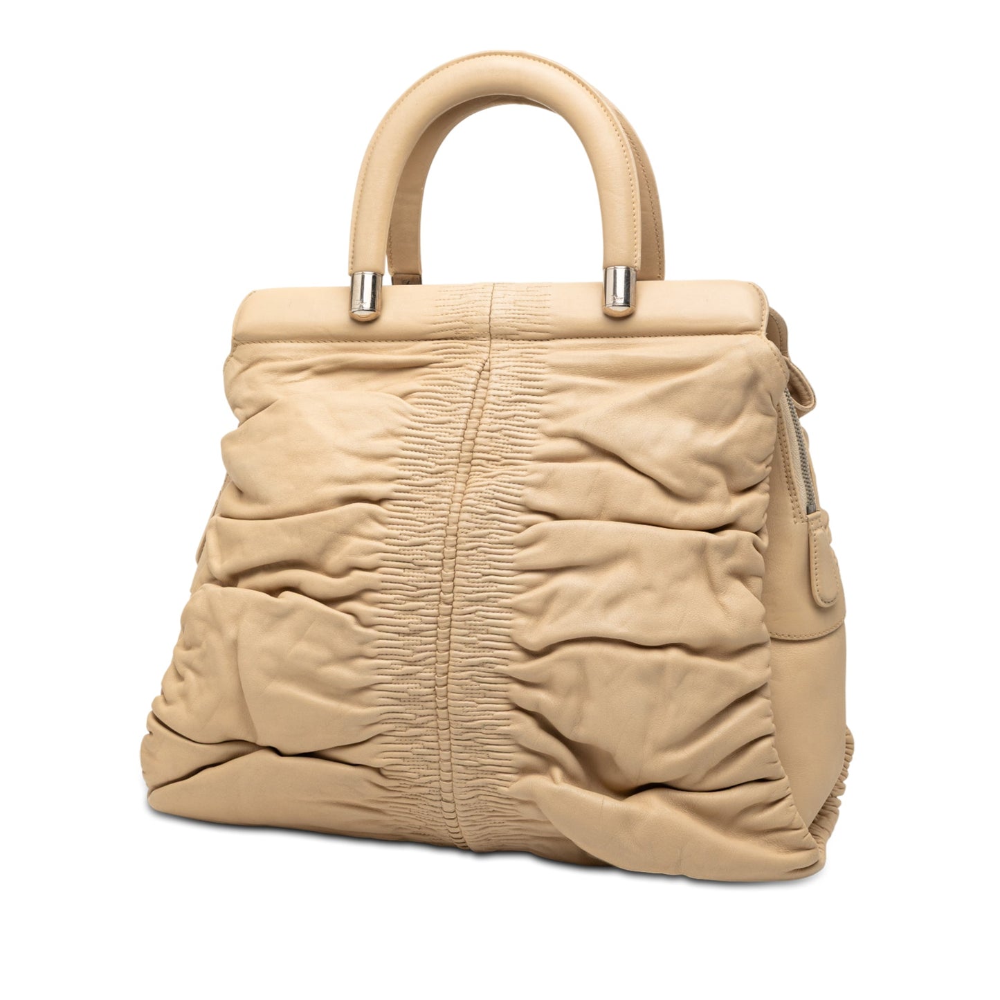 Beige Dior Lambskin Karenina Frame Bag