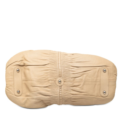 Beige Dior Lambskin Karenina Frame Bag