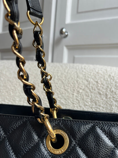 Chanel XL Black Caviar Grand Shopper Tote Gold Hardware (GST)