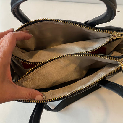 VIA SPIGA Black Leather Shoulder Bag/ Crossbody