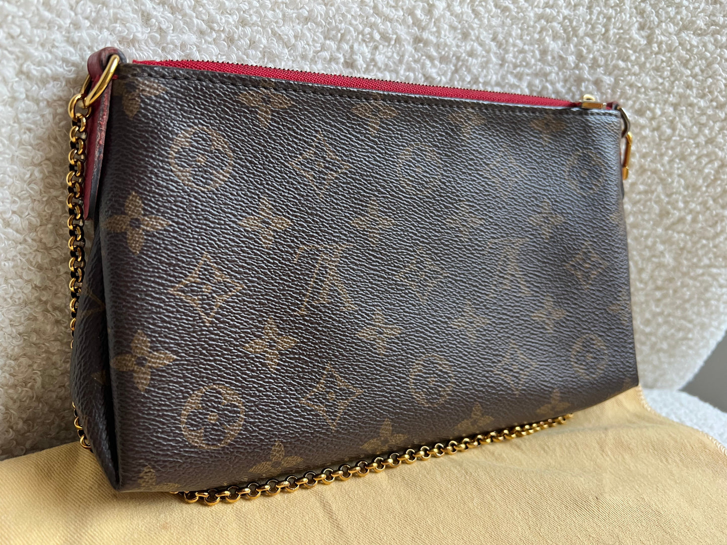 Louis Vuitton Red and Monogram Pallas Pochette
