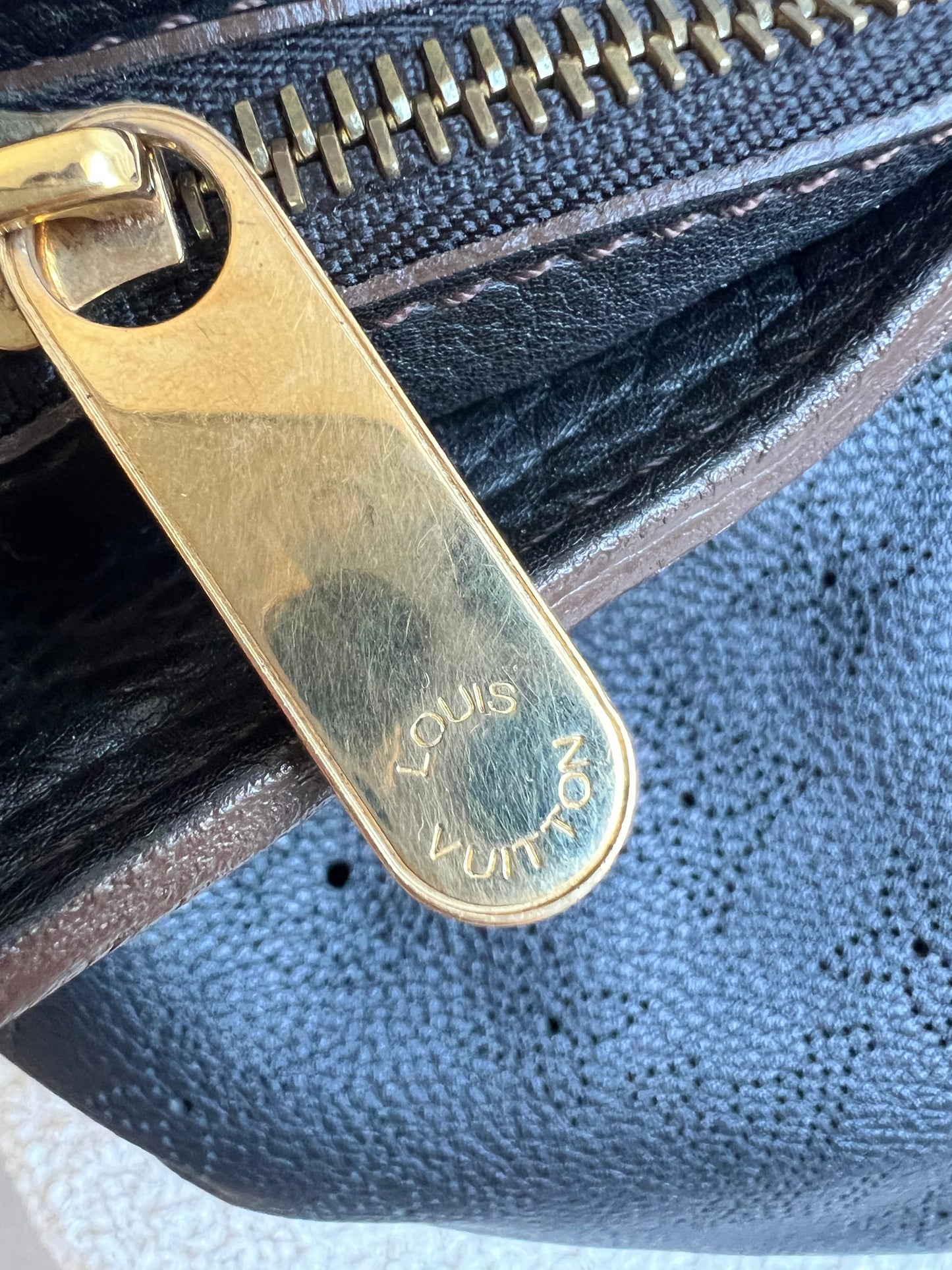 Louis Vuitton Black Monogram Mahina Leather Shoulder Bag