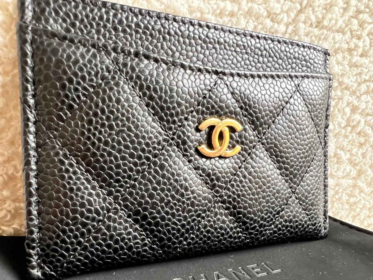 Chanel Black Caviar Card Holder with Gold Hardware (RRP £420)