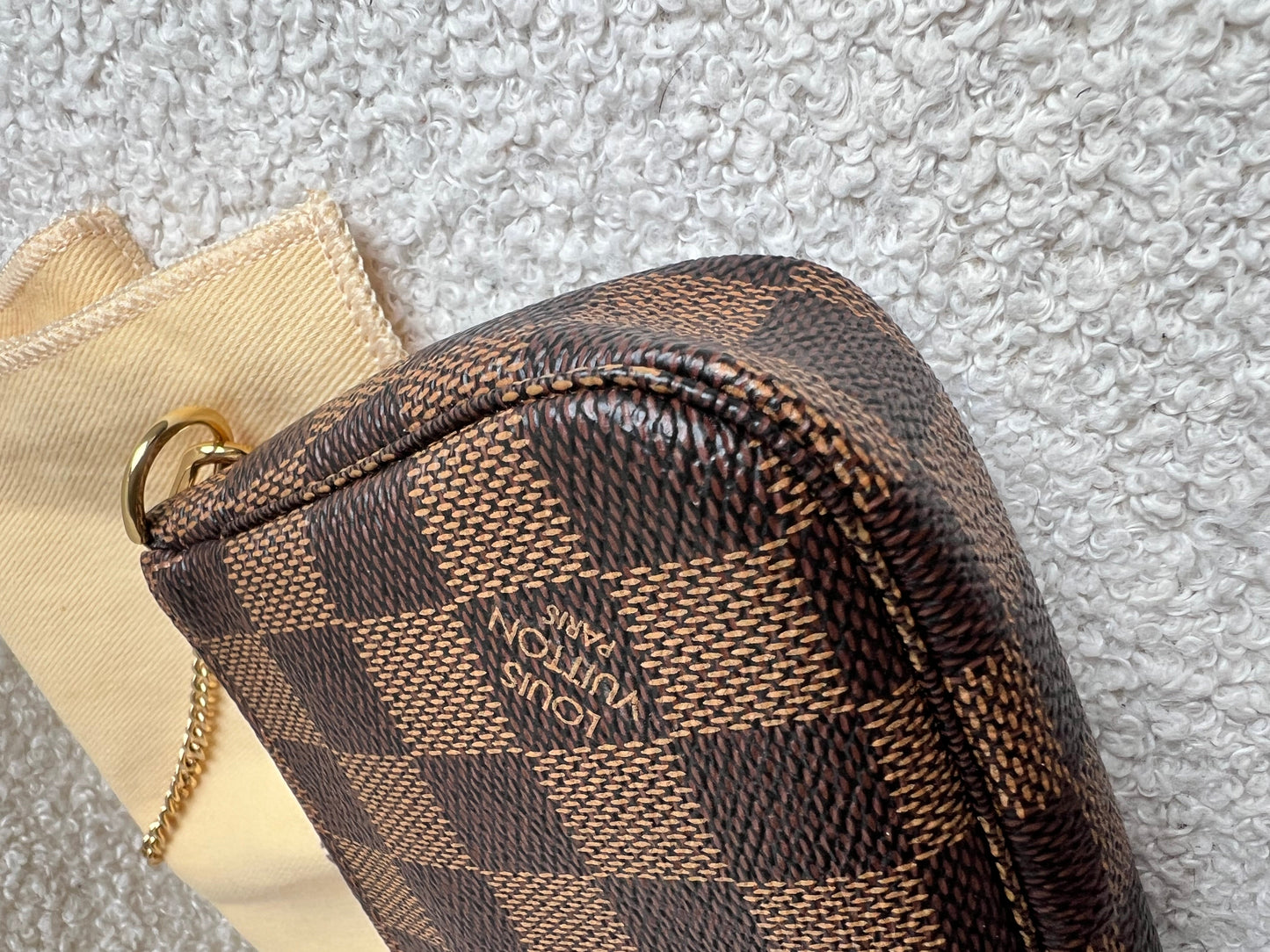 Louis Vuitton Limited Edition Trunks and Locks Mini Pochette Accessoires in Damier Ebene