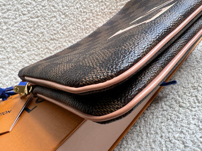 Louis Vuitton “LV” Double Pochette Damier Ebene