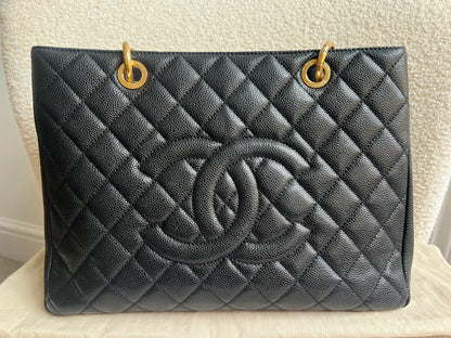 Chanel Black Caviar Grand Shopper Tote Gold Hardware (GST)