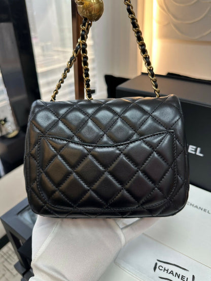 Chanel Luxury Leather Gold Handbag Gold