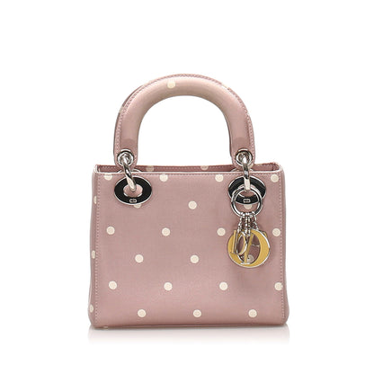 Dior Lady Dior Nylon Leather Shoulder Bag
