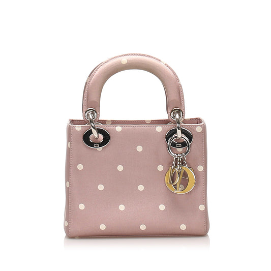 Dior Lady Dior Nylon Leather Shoulder Bag
