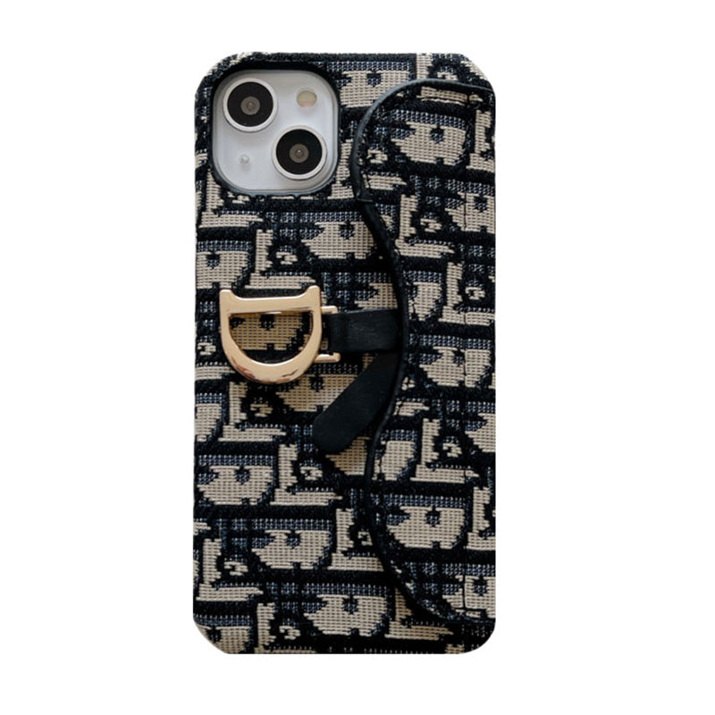 Personalized CD Black iPhone Case With Card Holder