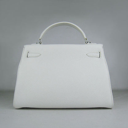 Luxury Hermes Kelly 32Cm Togo Leather Handbag 6108 White Silver