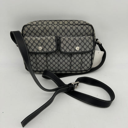 Celine Macadam Canvas Crossbody Bag Black Grey Medium