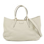 FENDI Logo Leather 2Way Bag Hand Bag Shoulder Bag Ivory 8BN238