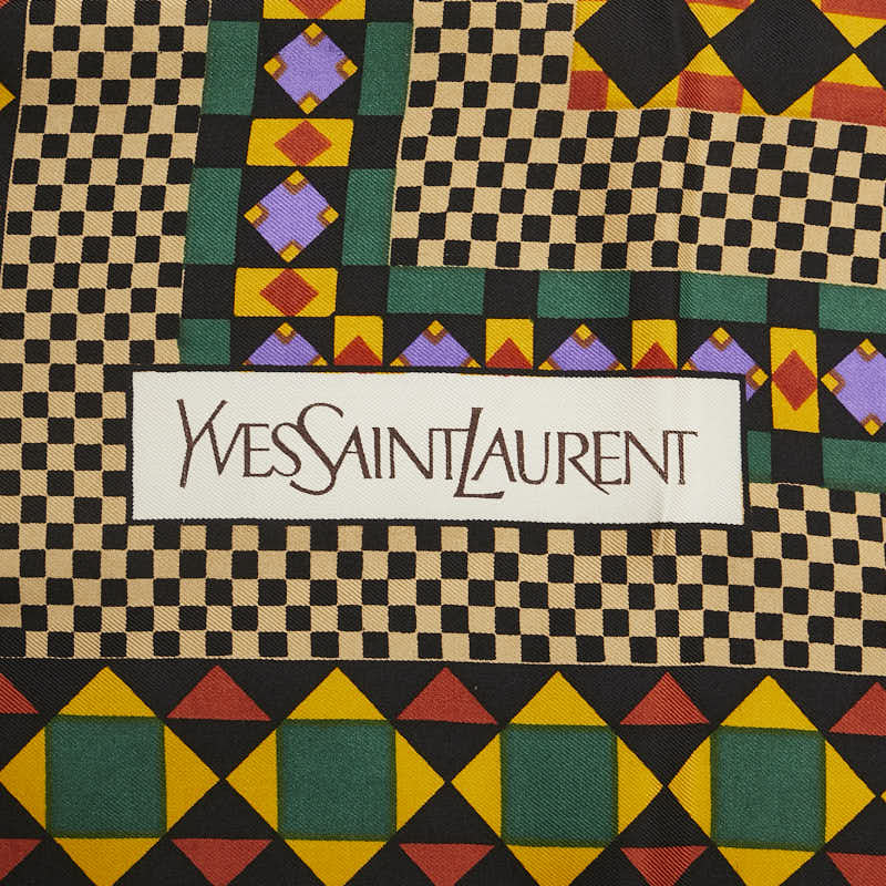 Saint Laurent Geometric Pattern Silk Scarf