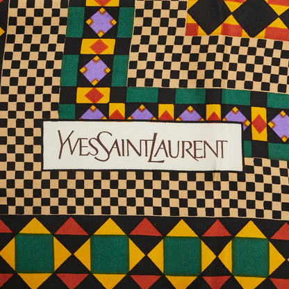 Saint Laurent Geometric Pattern Silk Scarf