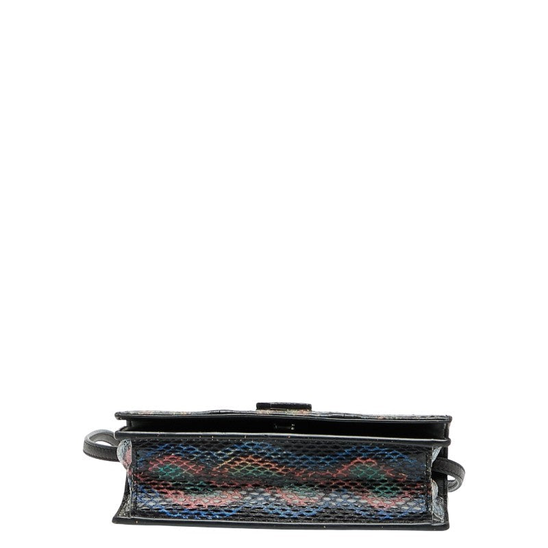 Saint Laurent YSL Logo Python Leather Shoulder Bag