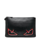 Fendi Monster Bugs Eye Leather Clutch Bag