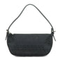 FENDI Zucchino Canvas Leather Shoulder Bag Hand Bag Black