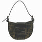 Fendi Mini Croissant Canvas Leather Handbag