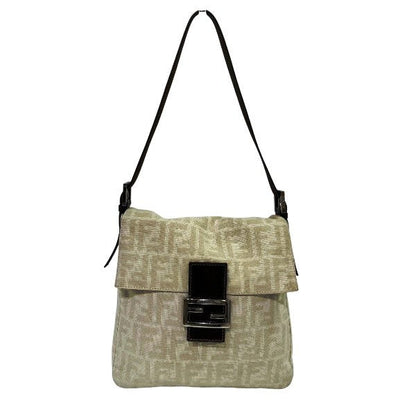 Fendi Mamma Baguette Canvas Shoulder Bag