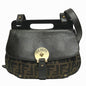Fendi Zucca Canvas Leather Shoulder Bag