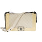Chanel Boy Medium Caviar Leather Beige Shoulder Bag